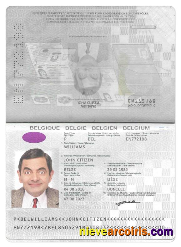 BELGIUM passport version 2 2017-present